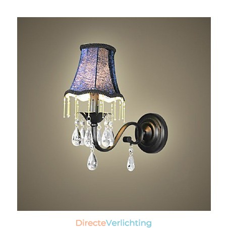 Kristallen wandlamp met stoffen lampenkap, best verkocht in Europa en de VS Kristallen wandlamp met stoffen lampenkap, best verkocht in Europa en de VS