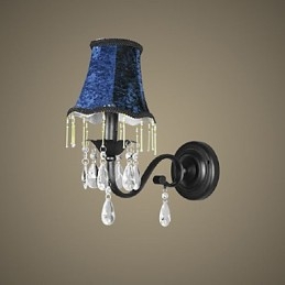 Kristallen wandlamp met stoffen lampenkap, best verkocht in Europa en de VS