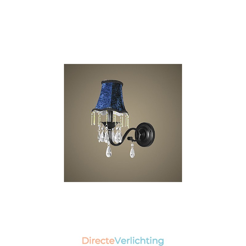Kristallen wandlamp met stoffen lampenkap, best verkocht in Europa en de VS