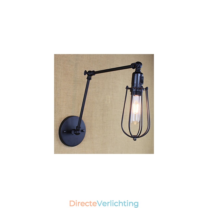 Stijl Bed Hotel Eestaurant Project Iron Arm Dubbel Retro Vintage Zwarte Riem Wandlamp Schakelaar