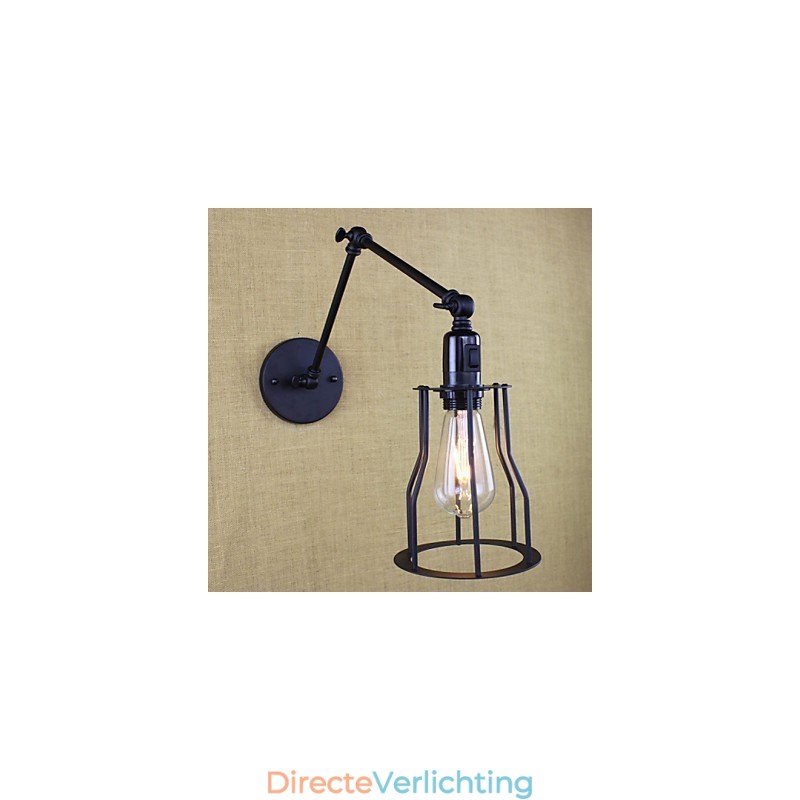 Stijl Bed Hotel Eestaurant Project Iron Arm Dubbel Retro Vintage Zwarte Riem Wandlamp Schakelaar