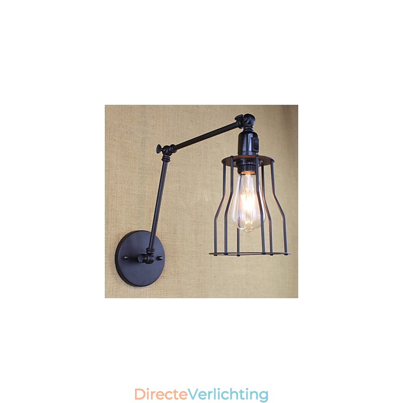 Stijl Bed Hotel Eestaurant Project Iron Arm Dubbel Retro Vintage Zwarte Riem Wandlamp Schakelaar