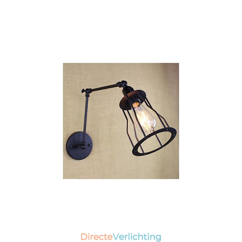 Stijl Bed Hotel Eestaurant Project Iron Arm Dubbel Retro Vintage Zwarte Riem Wandlamp Schakelaar