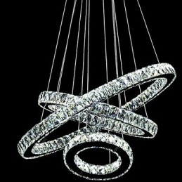 Kristallen hanglamp moderne verlichting drie ringen D406080 K9 grote kristallen plafondlamp armaturen