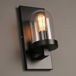 Creatieve landelijke smeedijzeren glazen wandlamp