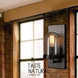 Creatieve landelijke smeedijzeren glazen wandlamp