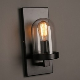 Creatieve landelijke smeedijzeren glazen wandlamp