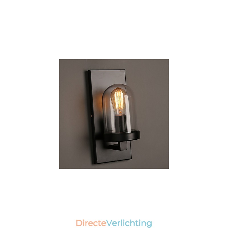 Creatieve landelijke smeedijzeren glazen wandlamp
