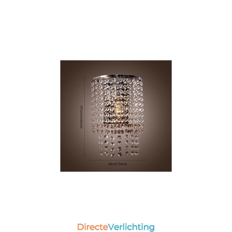 Moderne kristallen wandlamp met 1 lichtbron
