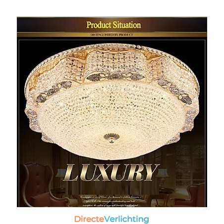 Moderne luxe kristallen plafondlamp met absorberende koepel, diameter 50 cm Moderne luxe kristallen plafondlamp met absorberende koepel, diameter 50 cm