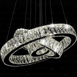 Kristallen hanglamp moderne verlichting drie ringen D406080 K9 grote kristallen plafondlamp armaturen