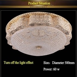 Moderne luxe kristallen plafondlamp met absorberende koepel, diameter 50 cm