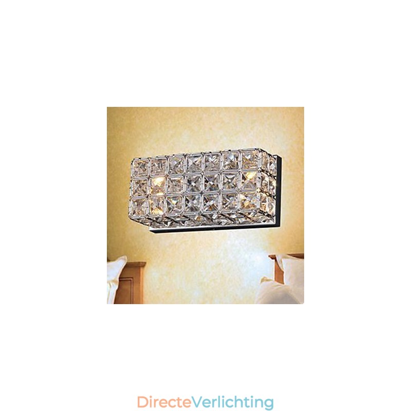 Gecontracteerde en eigentijdse vierkante wandlamp K9 kristal