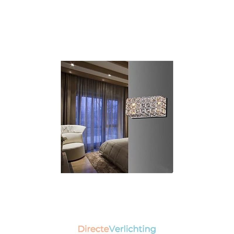 Gecontracteerde en eigentijdse vierkante wandlamp K9 kristal
