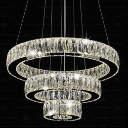 Kristallen hanglamp moderne verlichting drie ringen D406080 K9 grote kristallen plafondlamp armaturen