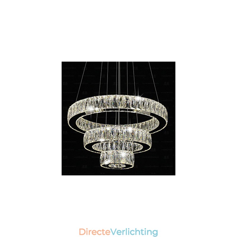 Kristallen hanglamp moderne verlichting drie ringen D406080 K9 grote kristallen plafondlamp armaturen
