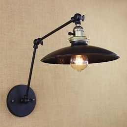 Amerikaanse minimalistische industriële ijzeren lange arm wandlamp met schakelaar