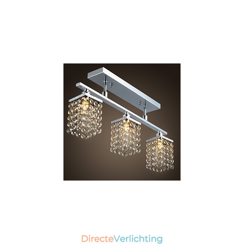 Lineaire kroonluchter eilandlamp kristal 3 lampen