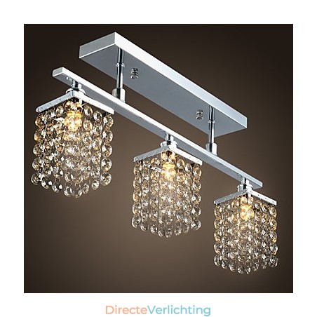Lineaire kroonluchter eilandlamp kristal 3 lampen Lineaire kroonluchter eilandlamp kristal 3 lampen