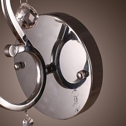 Zilveren Kristallen Wandlamp met 1 Lamp