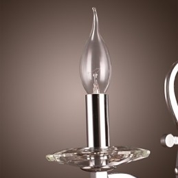 Zilveren Kristallen Wandlamp met 1 Lamp