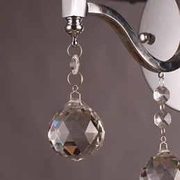 Zilveren Kristallen Wandlamp met 1 Lamp