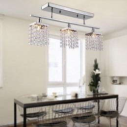 Lineaire kroonluchter eilandlamp kristal 3 lampen