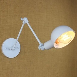 Moderne witte lange arm dubbele smeedijzeren wandlamp woonkamer hal slaapkamer nachtkastje studeerkamer