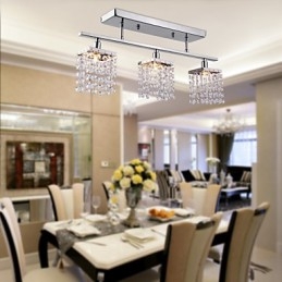 Lineaire kroonluchter eilandlamp kristal 3 lampen