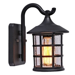 Antieke rustieke ijzeren waterdichte buitenwandlamp vintage lantaarn licht roestig matzwart gang gang wandlamp