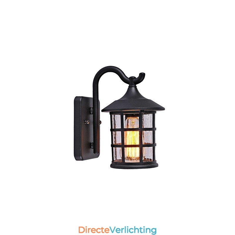 Antieke rustieke ijzeren waterdichte buitenwandlamp vintage lantaarn licht roestig matzwart gang gang wandlamp