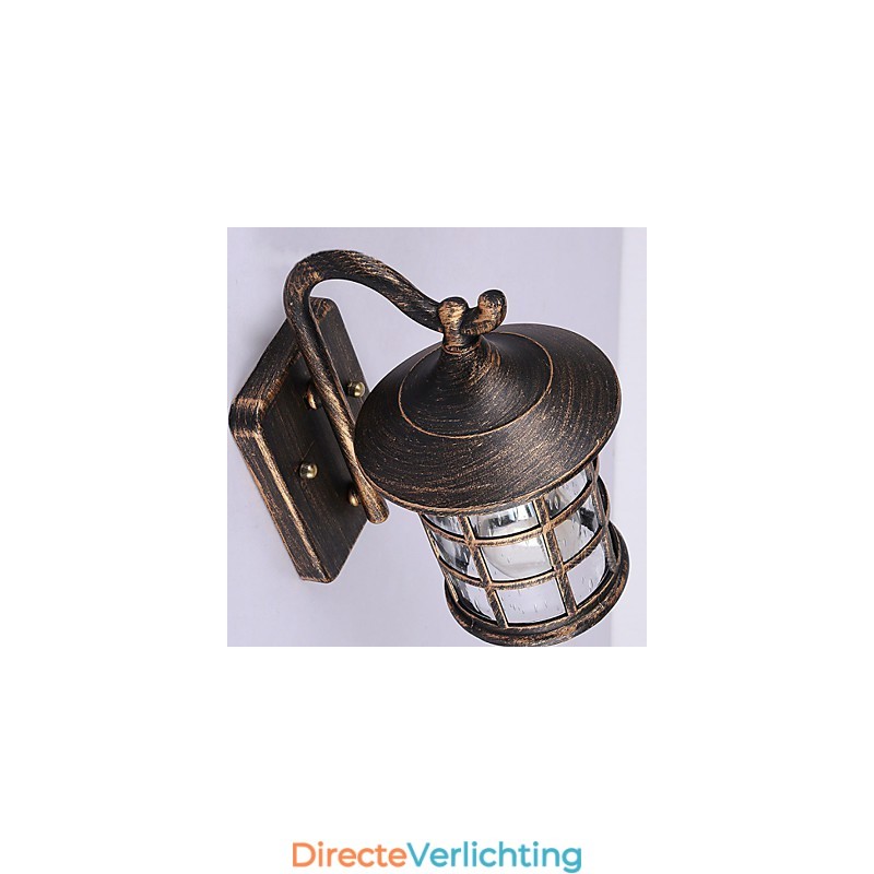 Antieke rustieke ijzeren waterdichte buitenwandlamp vintage lantaarn licht roestig matzwart gang gang wandlamp