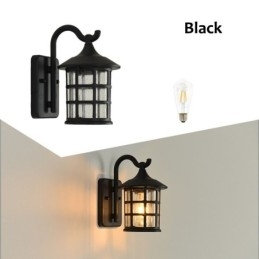 Antieke rustieke ijzeren waterdichte buitenwandlamp vintage lantaarn licht roestig matzwart gang gang wandlamp