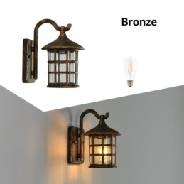 Antieke rustieke ijzeren waterdichte buitenwandlamp vintage lantaarn licht roestig matzwart gang gang wandlamp