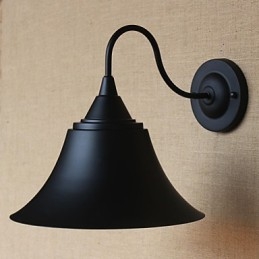 Amerikaanse Country Creatieve Persoonlijkheid Eenvoudige Kledingwinkel IJzeren Zwarte Hoorn Decoratieve Wandlamp