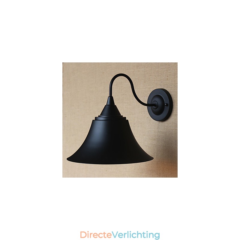 Amerikaanse Country Creatieve Persoonlijkheid Eenvoudige Kledingwinkel IJzeren Zwarte Hoorn Decoratieve Wandlamp