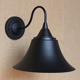 Amerikaanse Country Creatieve Persoonlijkheid Eenvoudige Kledingwinkel IJzeren Zwarte Hoorn Decoratieve Wandlamp