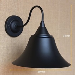 Amerikaanse Country Creatieve Persoonlijkheid Eenvoudige Kledingwinkel IJzeren Zwarte Hoorn Decoratieve Wandlamp