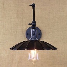 Slaapkamer Bedlamp Hotel Engineering Restaurant Retro Matte Zwarte Riem Lange Arm Dubbele Schakelaar Muur