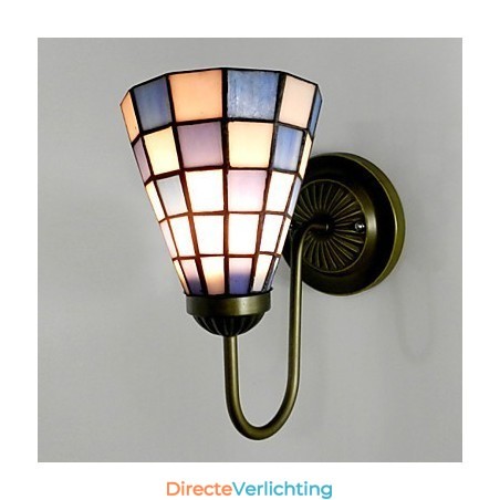 15CM Hedendaagse en gecontracteerde glas-in-loodlamp Wandlamp Inn Blauwe en witte vierkante lichten 15CM Hedendaagse en gecontracteerde glas-in-loodlamp Wandlamp Inn Blauwe en witte vierkante lichten