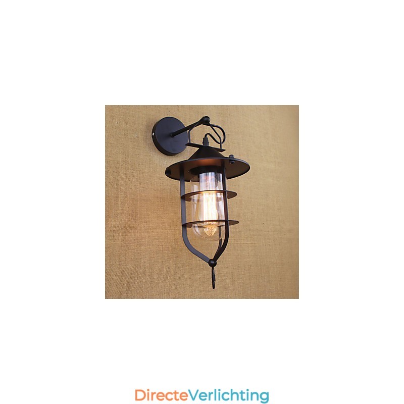 Retro kledingwinkel restaurant scène decoratieve wandlamp