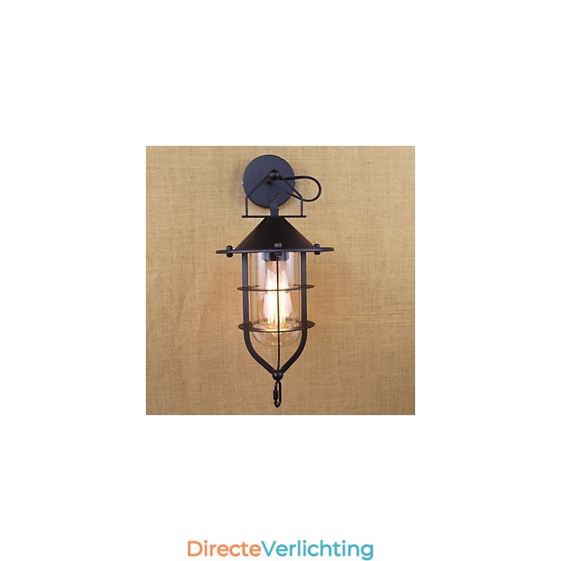 Retro kledingwinkel restaurant scène decoratieve wandlamp
