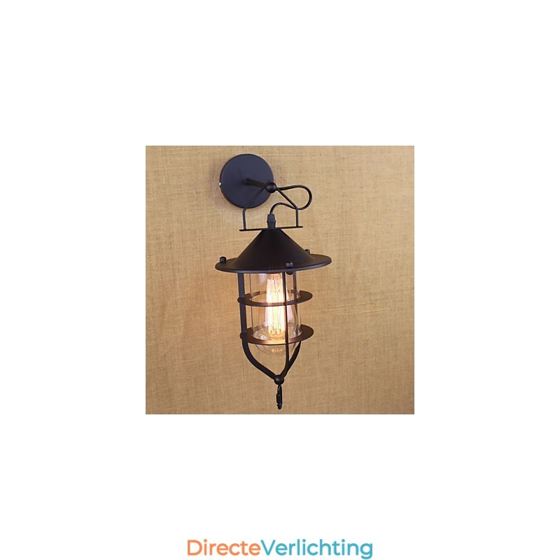 Retro kledingwinkel restaurant scène decoratieve wandlamp