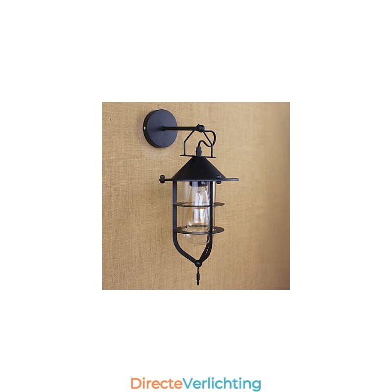 Retro kledingwinkel restaurant scène decoratieve wandlamp