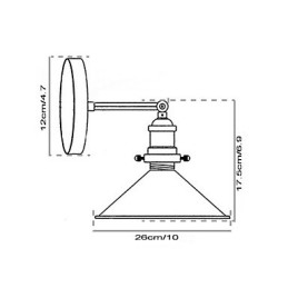 Industriële Vintage Edison Simplicity 1-lichts wandlamp Eetkamer Studeerkamer Kantoor Gang Metalen wandlamp