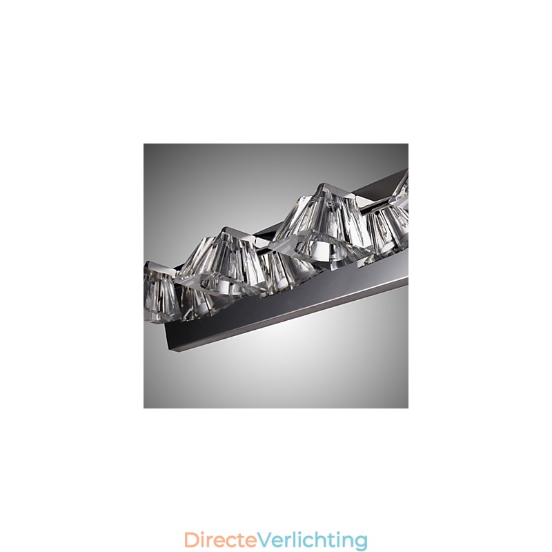 Moderne wandlamp met glazen kap 4 lampen spiegelfront