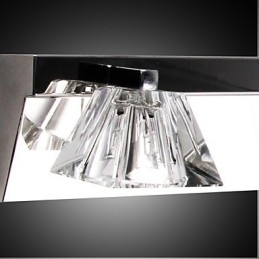 Moderne wandlamp met glazen kap 4 lampen spiegelfront