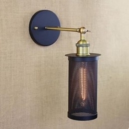 Wandlamp Smeedijzer Met IJzeren Net