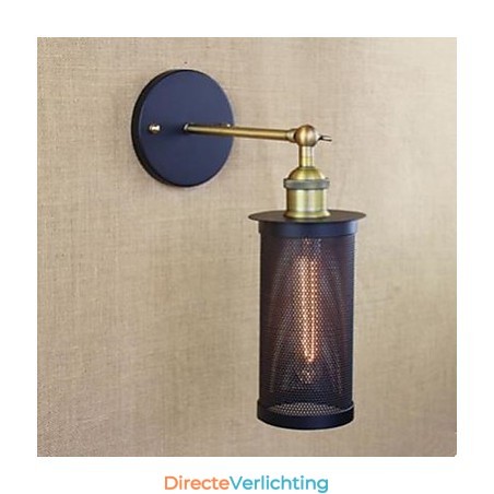 Wandlamp Smeedijzer Met IJzeren Net Wandlamp Smeedijzer Met IJzeren Net