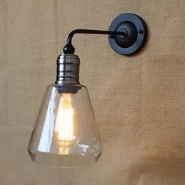 Transparante glazen wandlamp in mediterrane Amerikaanse landelijke stijl